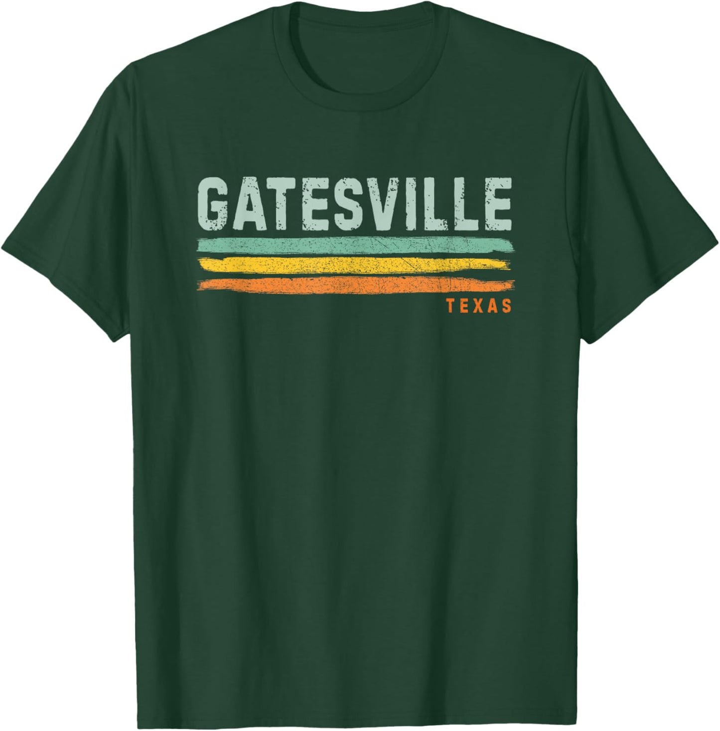 Vintage Stripes Gatesville TX T-Shirt - T-Shirt | Forest