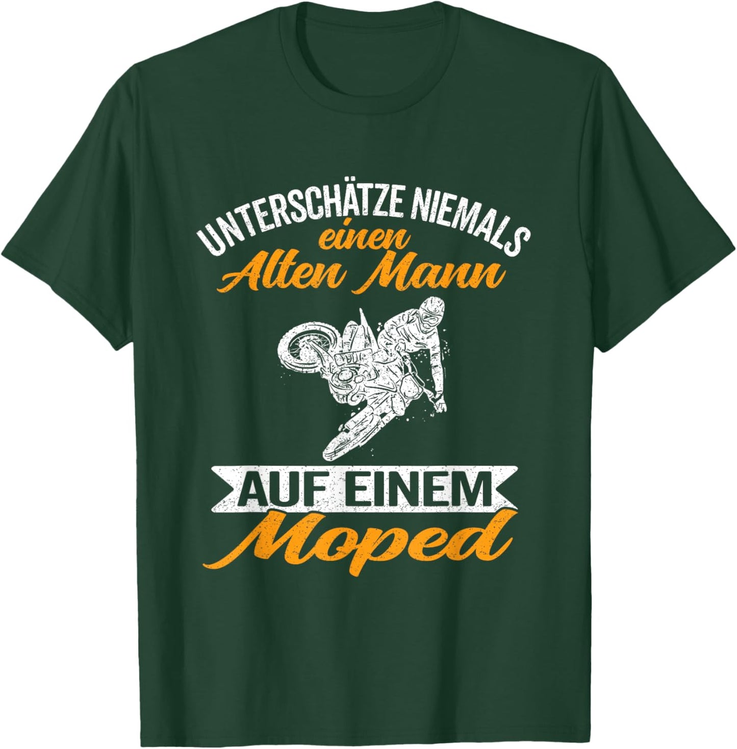 Motorrad Moped Alter Mann T-Shirt - T-Shirt | Forest