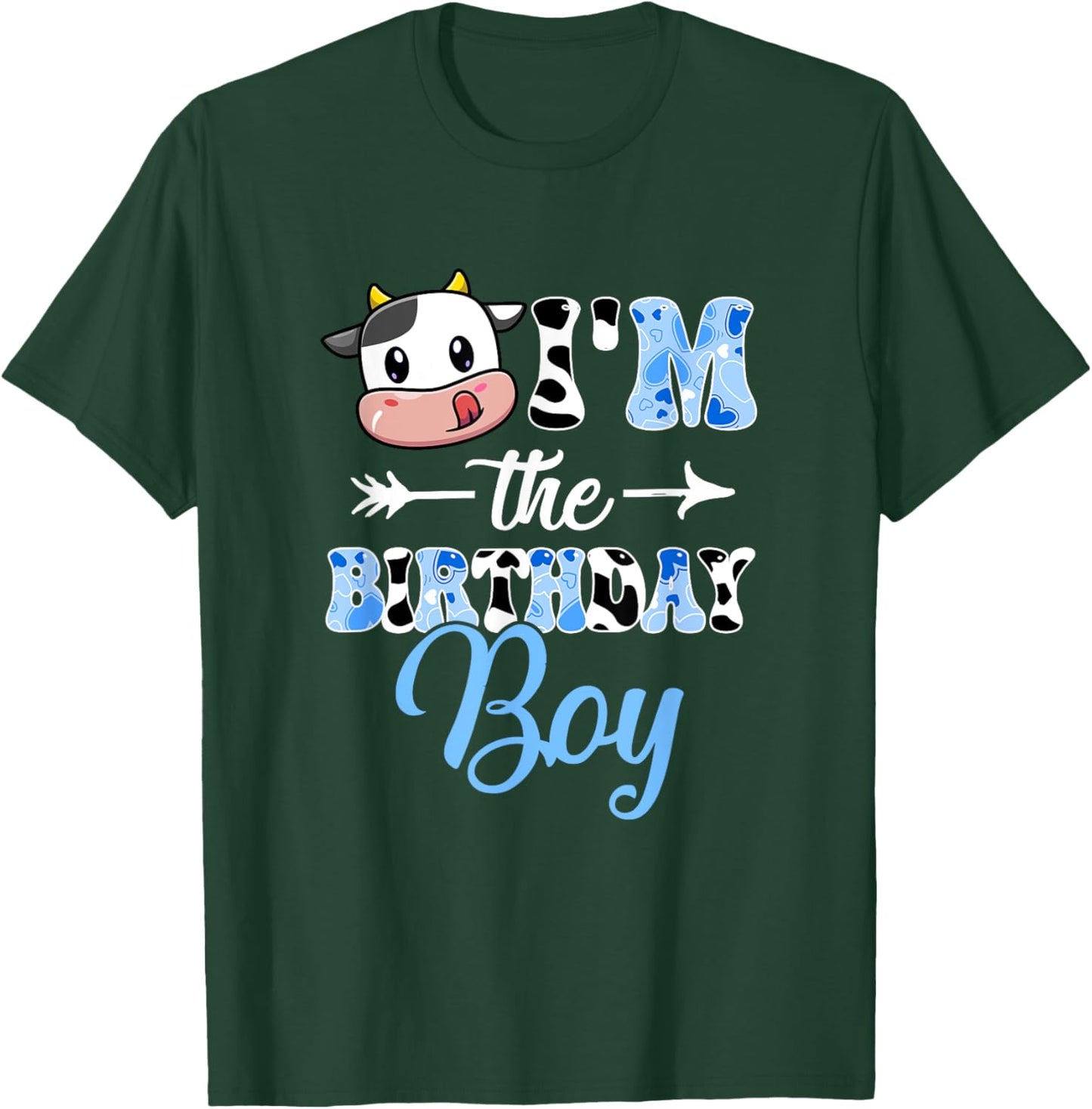 I'm The Birthday Boy Farm Cow 1St Birthday Boy T-Shirt - T-Shirt | Forest