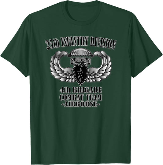 25th Infantry Division, 4th BCT- Airborne (Back Design) T-Shirt - T-Shirt | Forest