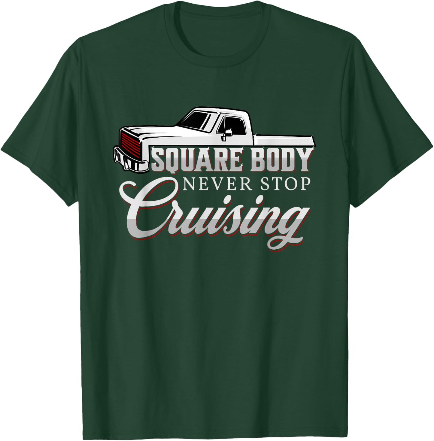 Vintage American Square Body Truck 4x4 Mud Trucks T-Shirt - T-Shirt | Forest