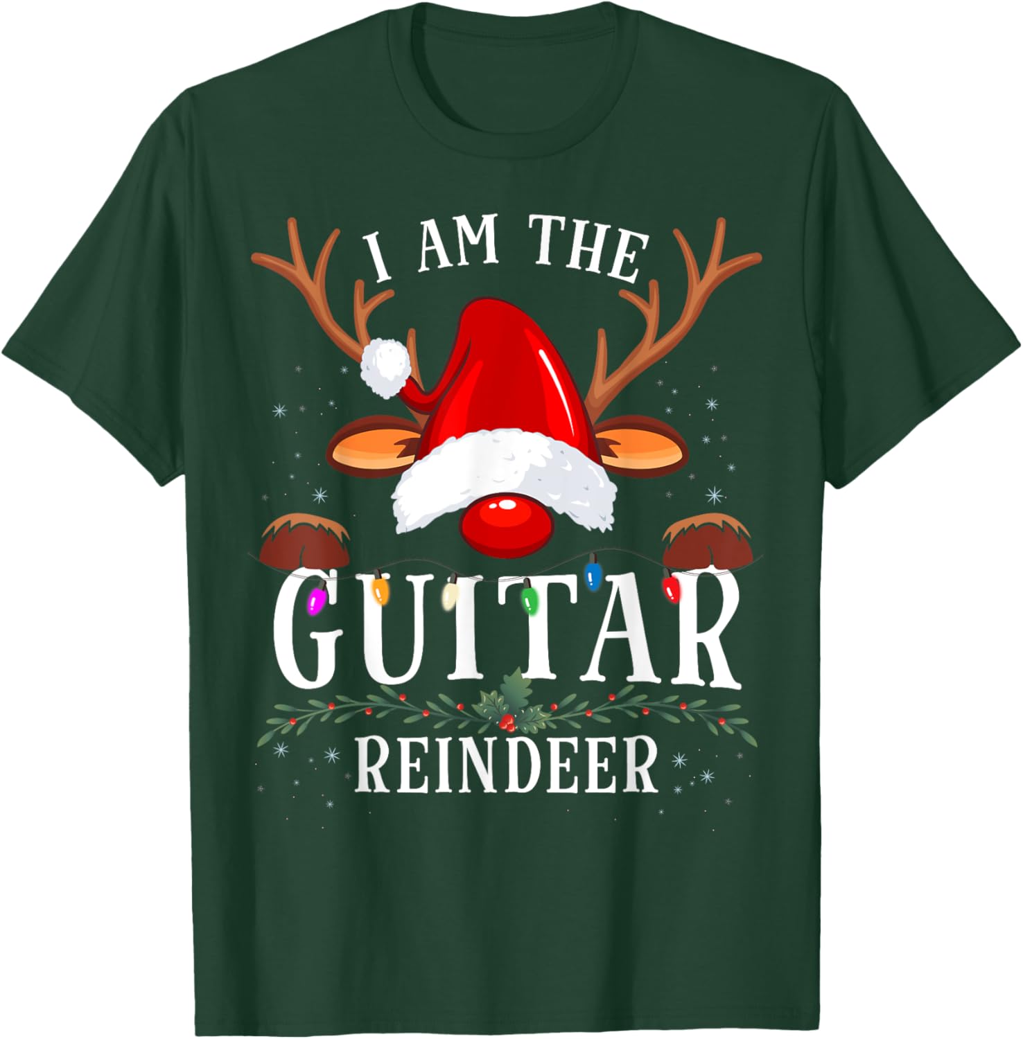 I Am The Guitar Reindeer Christmas Family T-Shirt - T-Shirt | Forest