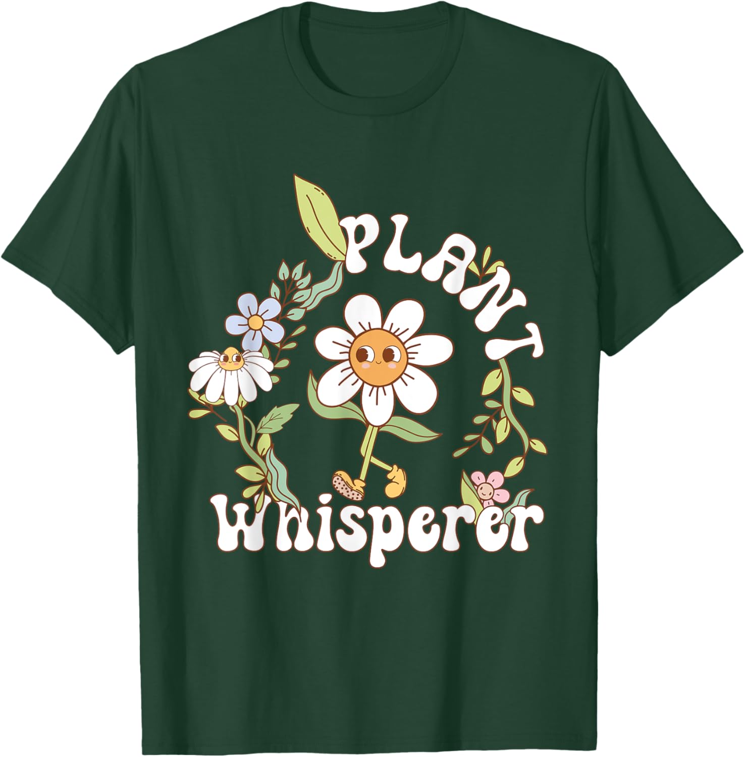 Plant Whisperer Groovy sunflower Funny Gardener lover T-Shirt - T-Shirt | Forest