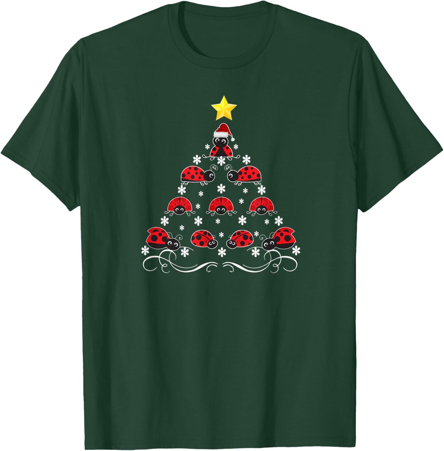 Ladybug Christmas Tree T-Shirt - T-Shirt | Forest