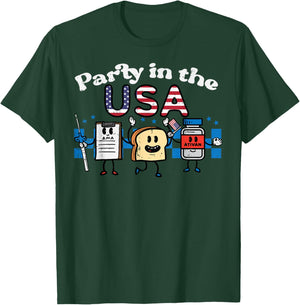 4th July Nurse Party USA Ativan Scrub Top Patriot Women Men T-Shirt - T-Shirt | Forest