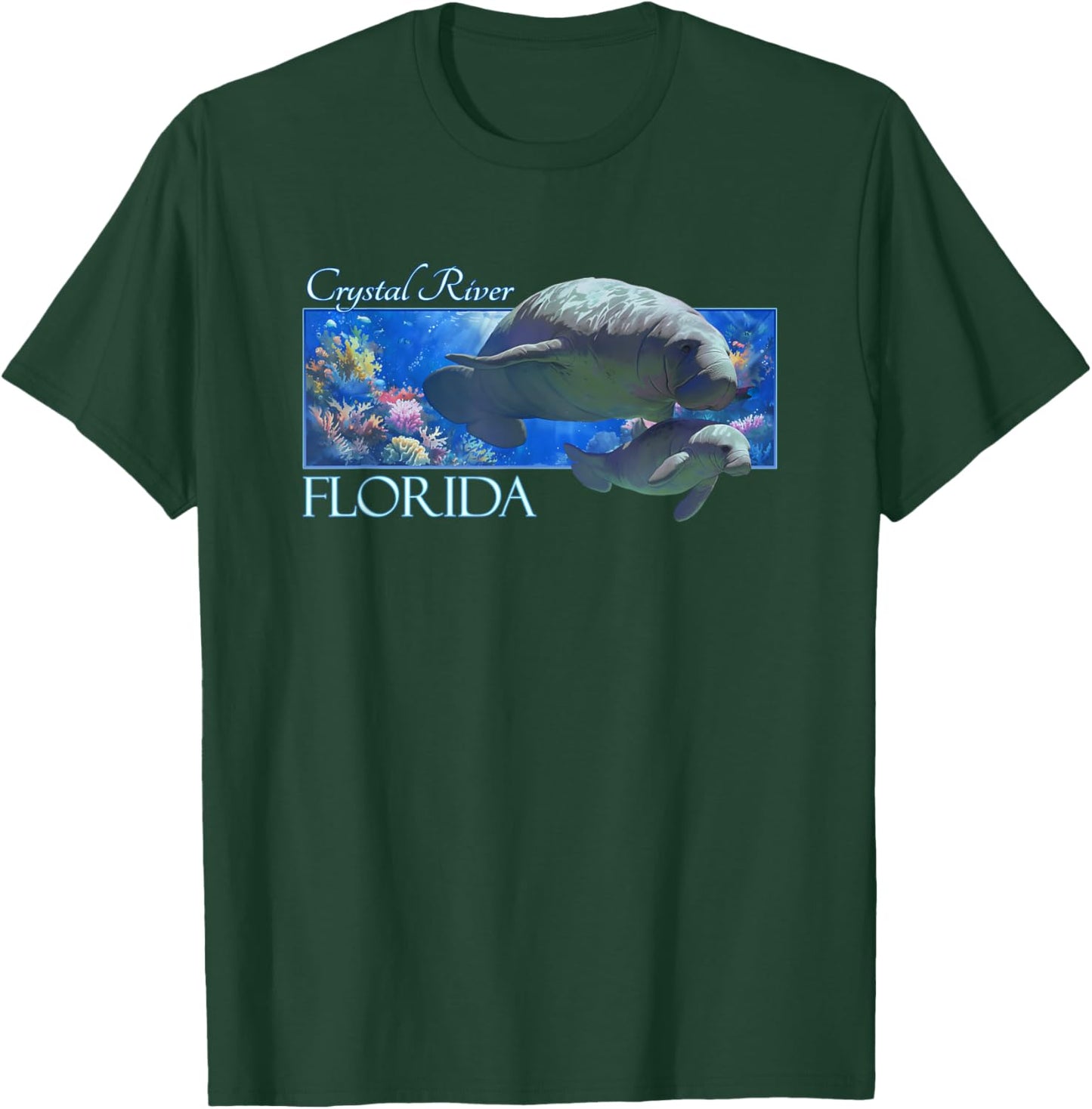 Crystal River Florida Vacation Cute Manatees Sea Cow T-Shirt - T-Shirt | Forest