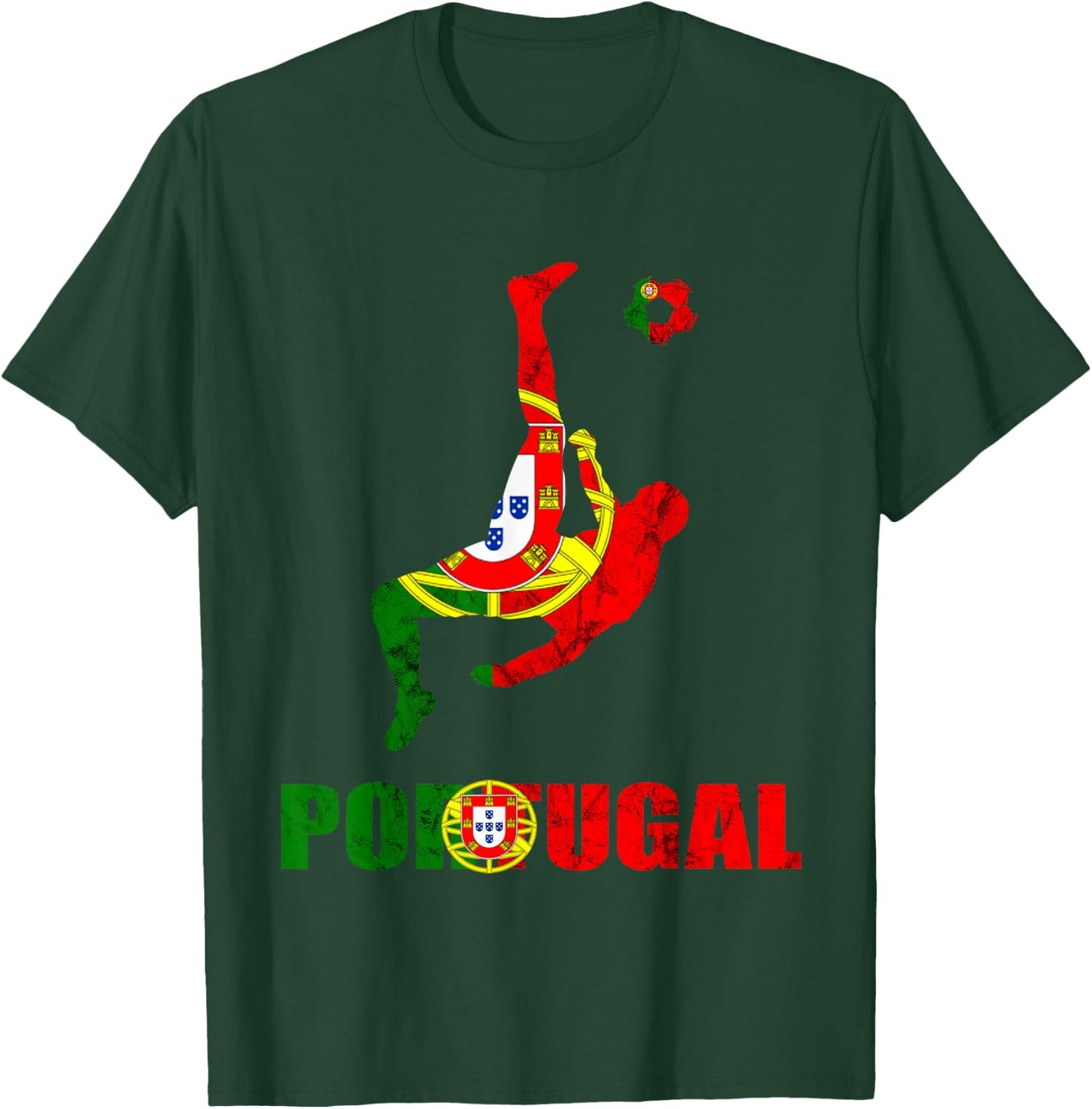 Futebol Portugal Portuguese Soccer Player Portuguese Flag T-Shirt - T-Shirt | Forest