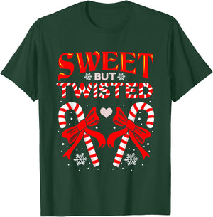 Sweet But Twisted Candy Cane Christmas Short Sleeve T-Shirt - T-Shirt | Forest