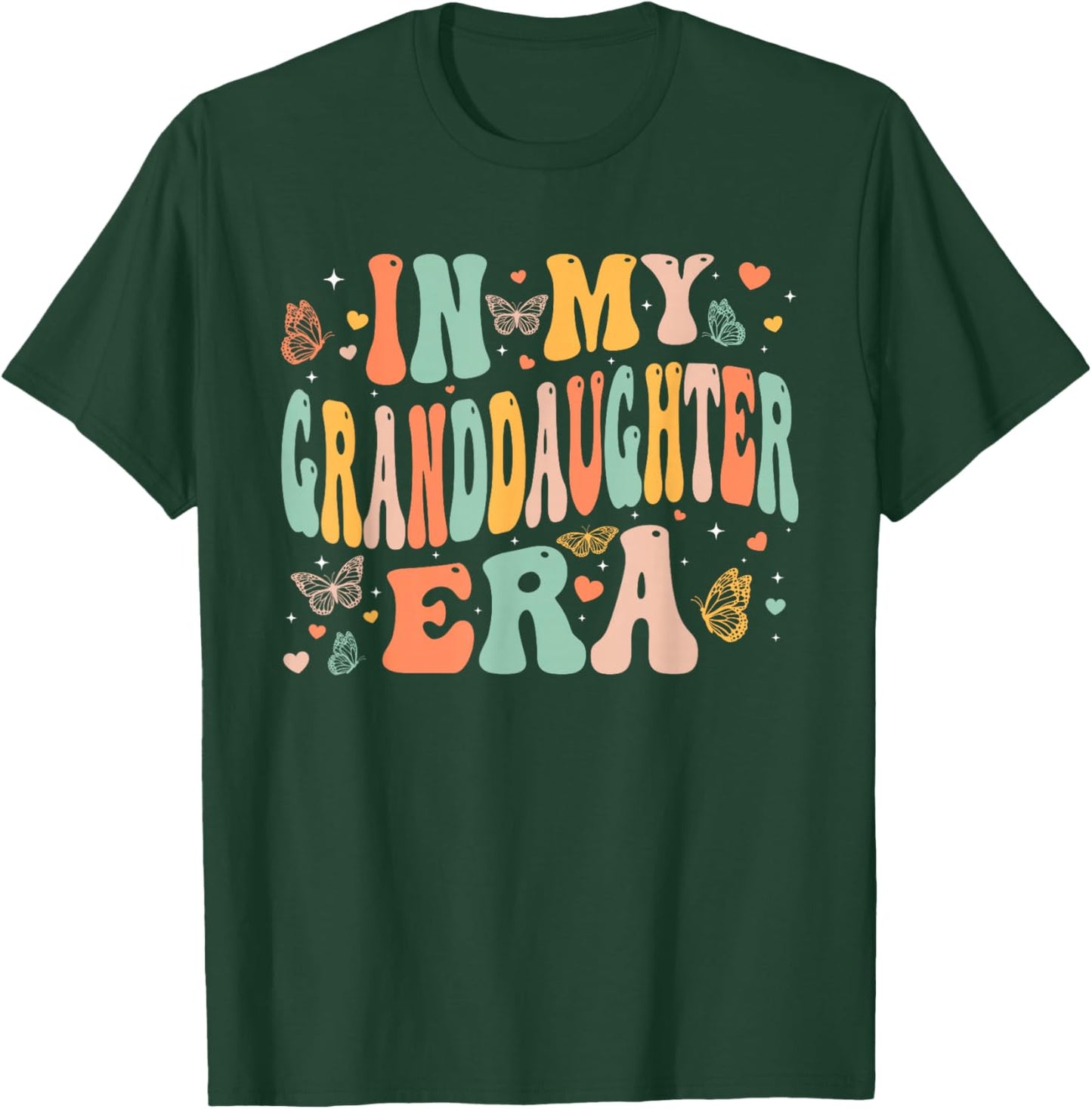 Retro Groovy In My Granddaughter Era Mother's Day Kids Girls T-Shirt - T-Shirt | Forest