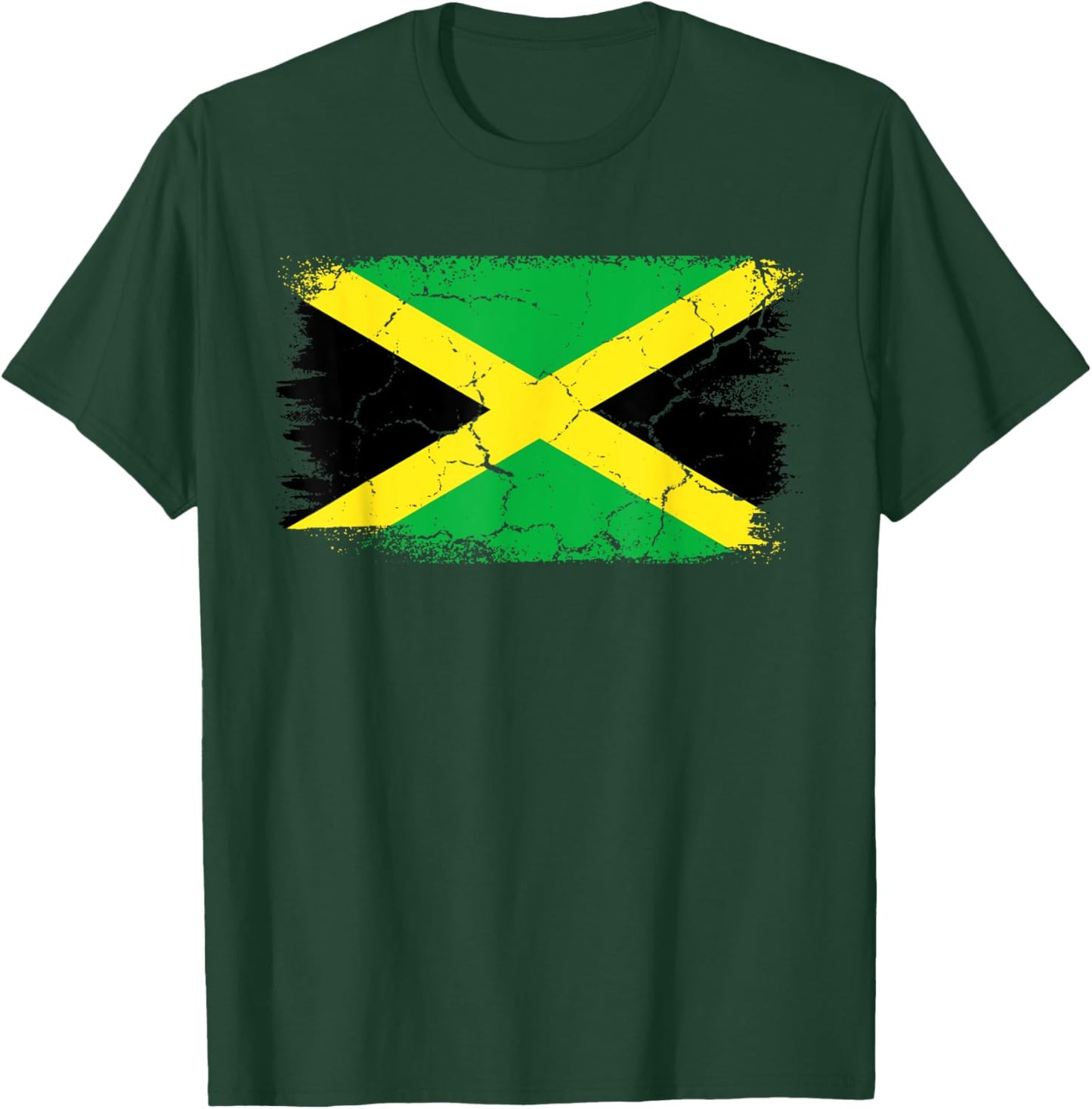 Retro Vintage Jamaican Flag Distress Jamaica T-Shirt - T-Shirt | Forest