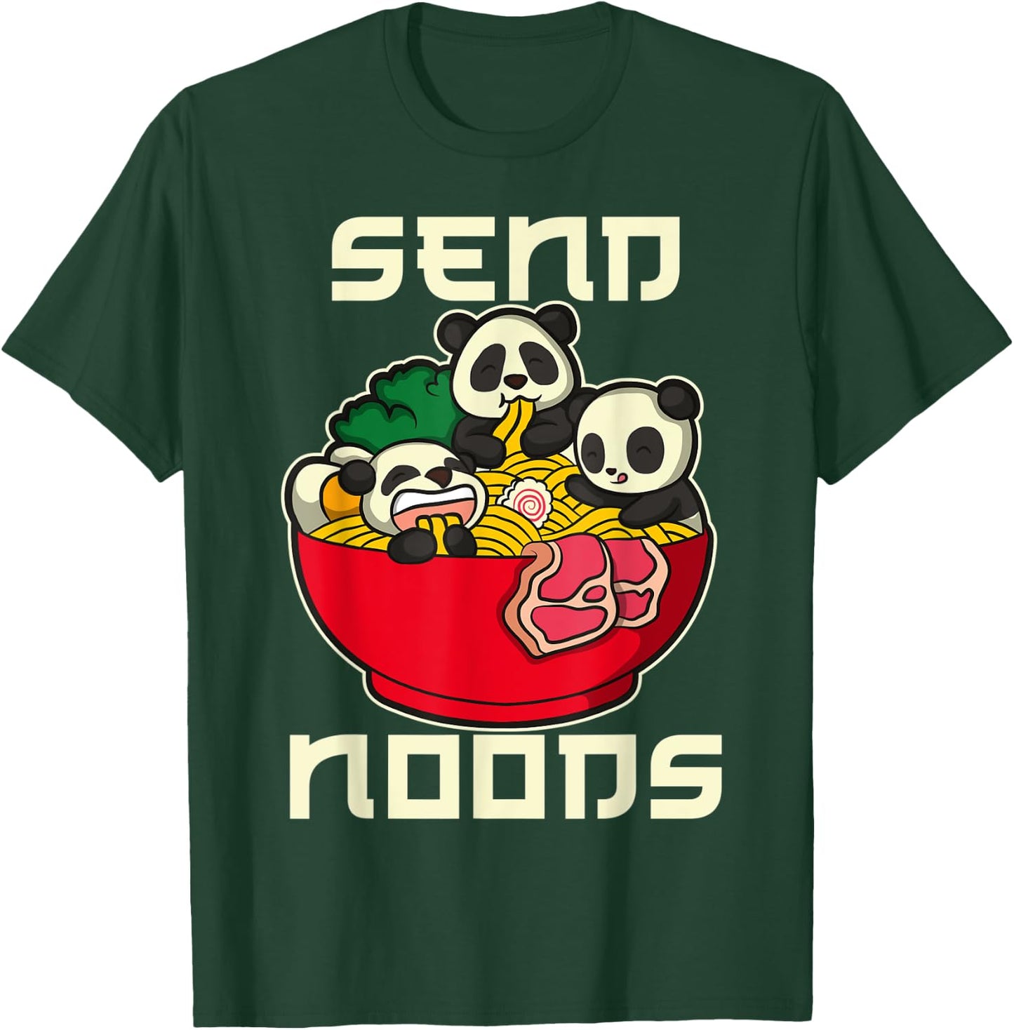 Japanese Anime Kawaii Ramen Noodles Panda T-Shirt - T-Shirt | Forest