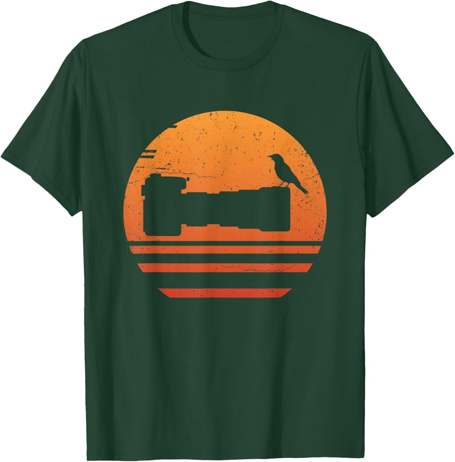 Bird Photographer Camera Retro T-Shirt - T-Shirt | Forest