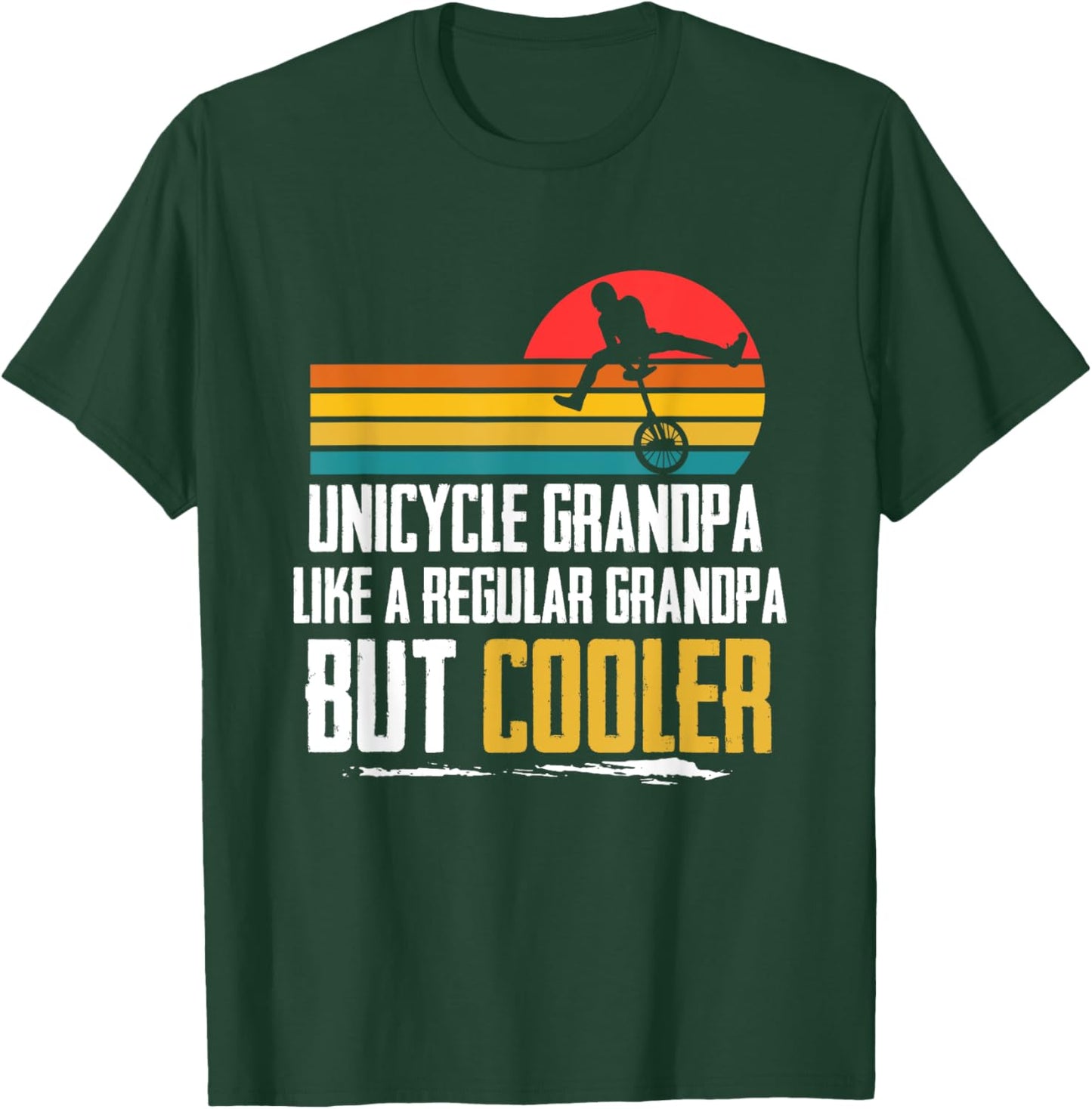 Vintage Monocycle Unicycle Grandpa Regular Grandfather Retro T-Shirt - T-Shirt | Forest