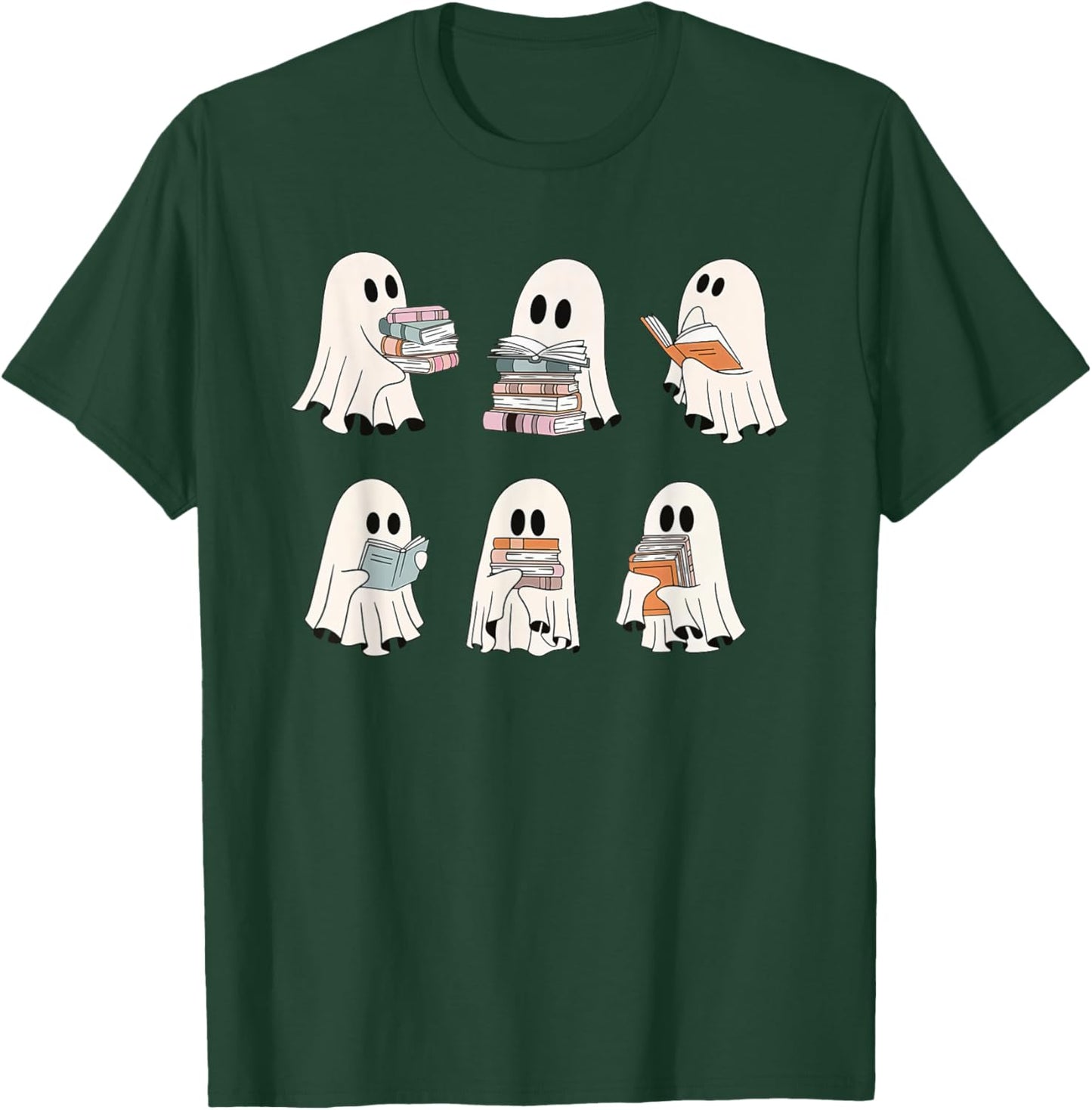 Cute Boo Ghost Read More Books, Funny Halloween, Book Lover T-Shirt - T-Shirt | Forest