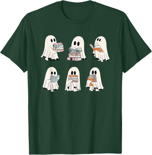 Cute Boo Ghost Read More Books, Funny Halloween, Book Lover T-Shirt - T-Shirt | Forest