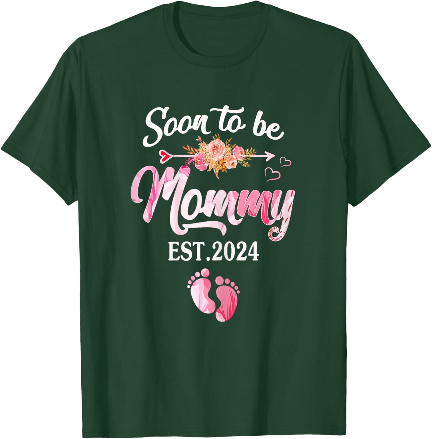 Soon to be Mommy 2024 Mother's Day First Time Mom Pregnancy T-Shirt - T-Shirt | Forest