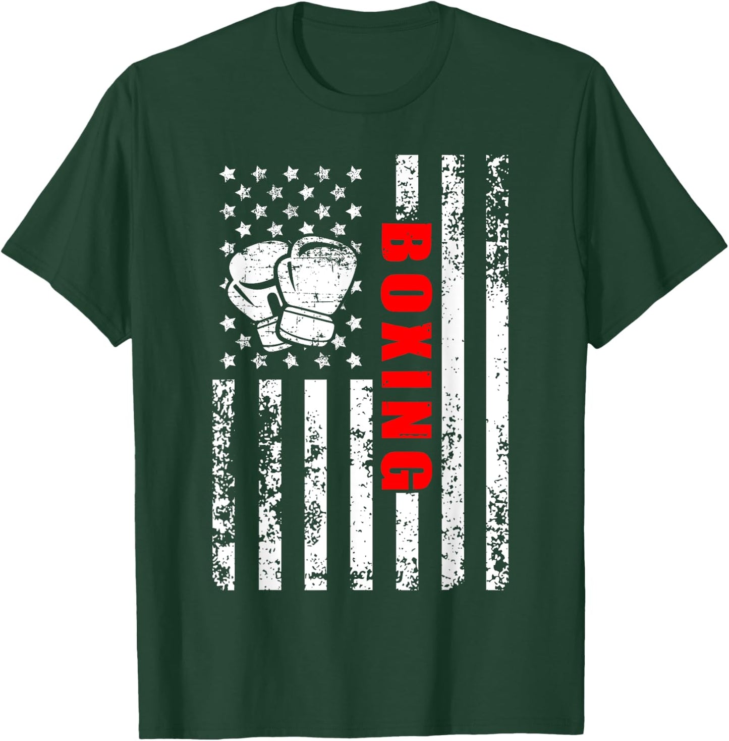 American Flag Boxing Patriotic Boxing T-Shirt - T-Shirt | Forest