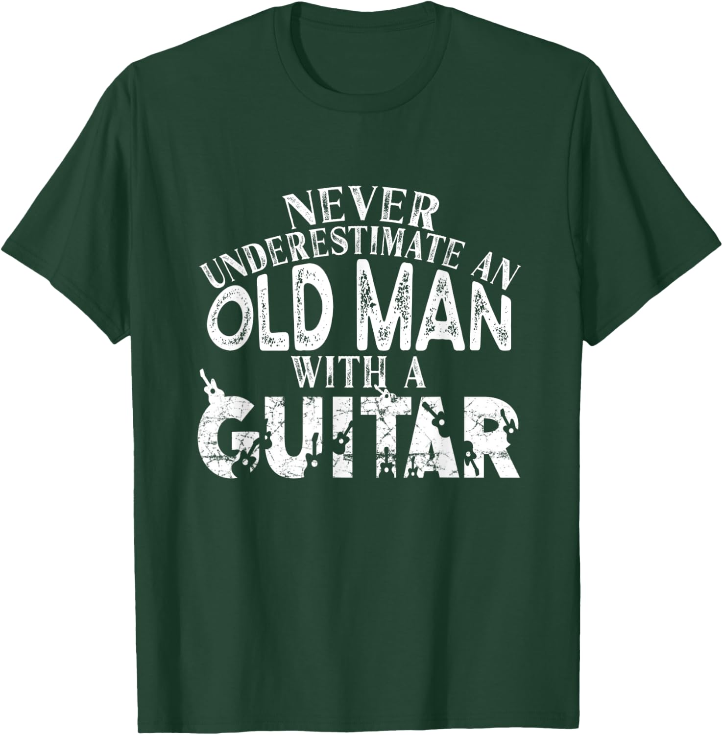 Never Underestimate An Old Man With A Guitar Gift T-Shirt - T-Shirt | Forest
