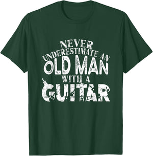 Never Underestimate An Old Man With A Guitar Gift T-Shirt - T-Shirt | Forest