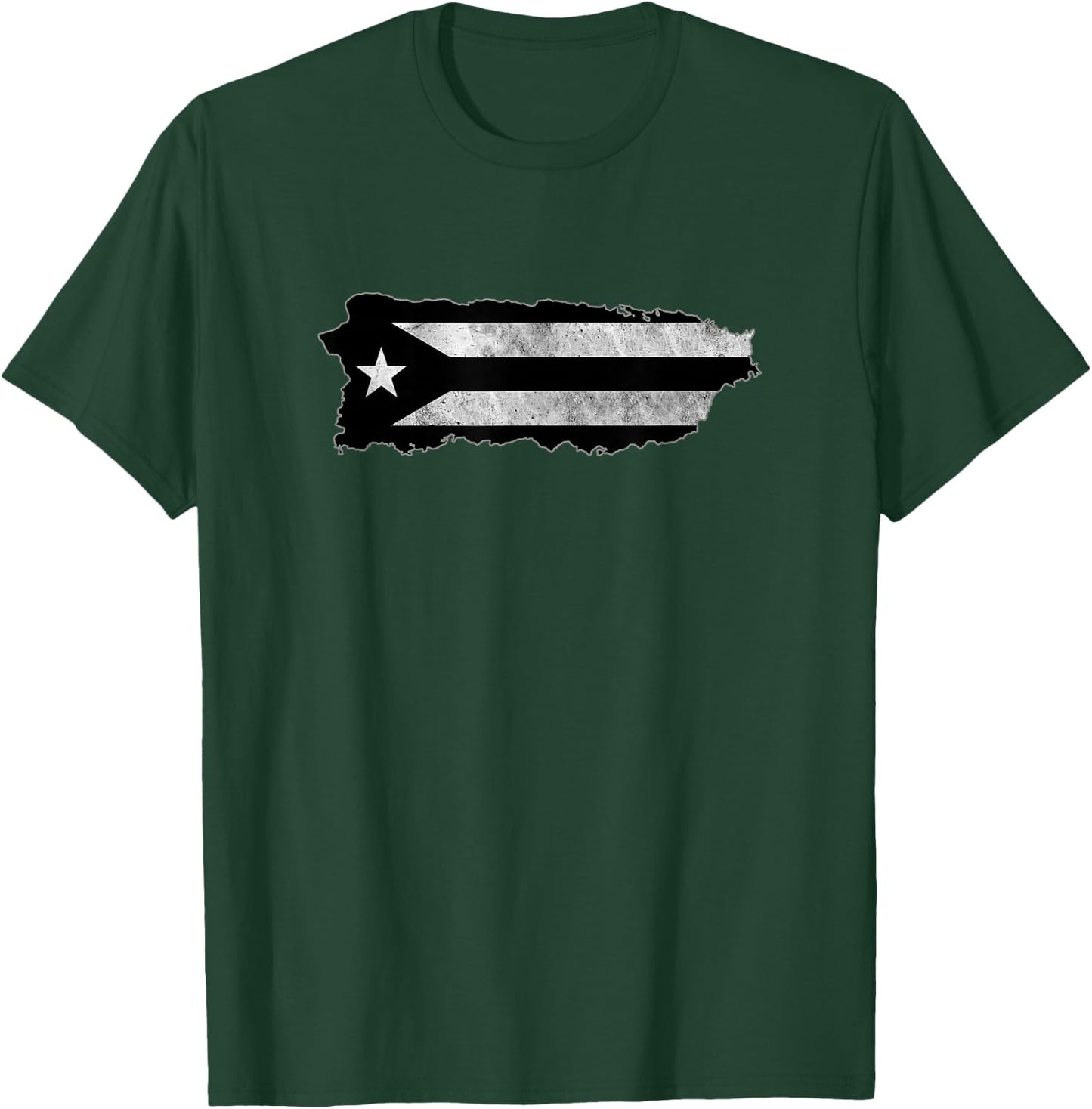 Black Puerto Rico Flag Resiste Boricua Island Flag Taino Art T-Shirt - T-Shirt | Forest