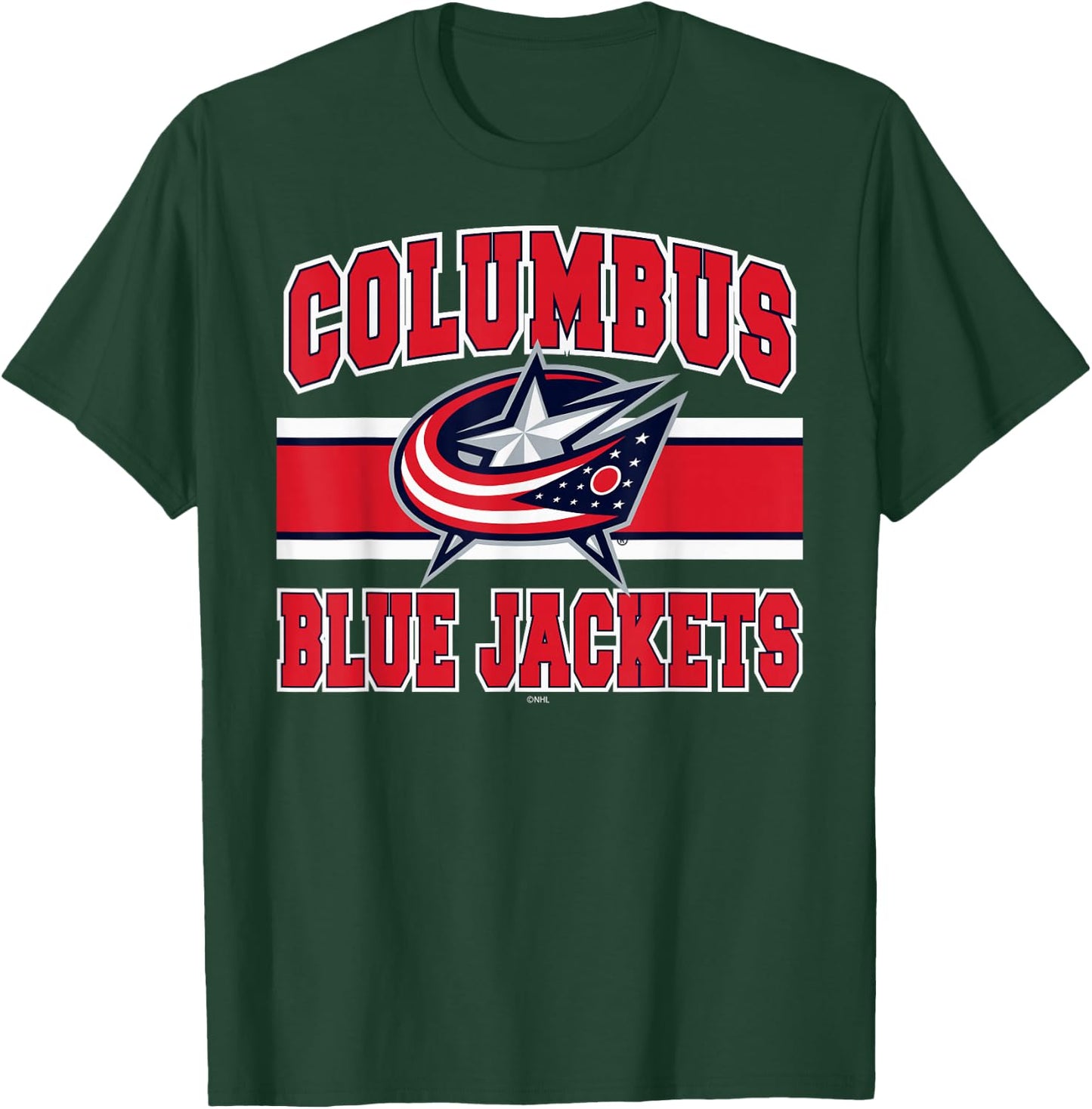 Columbus Blue Jackets Stripe Officially Licensed T-Shirt - T-Shirt | Forest
