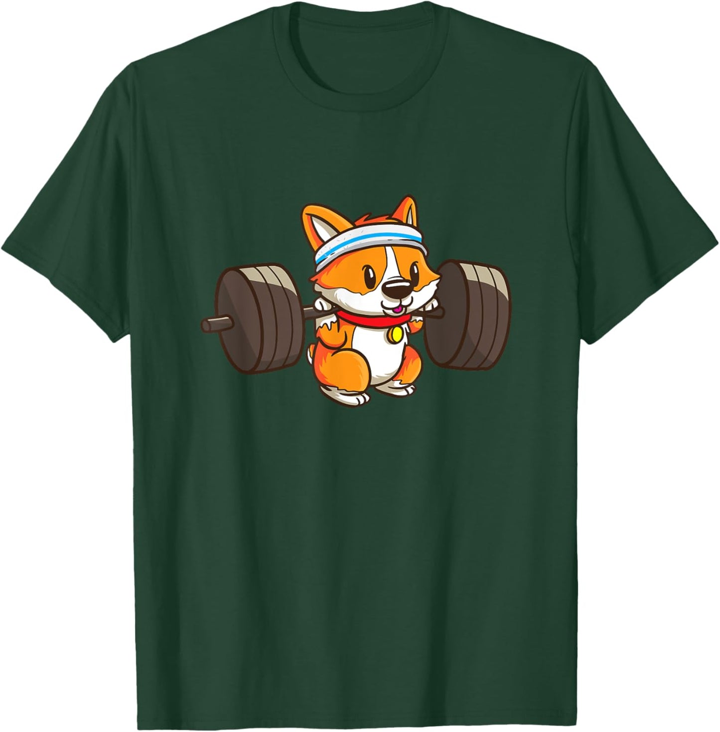 Cute Corgi Weightlifting Dog Lover Girls T-Shirt - T-Shirt | Forest