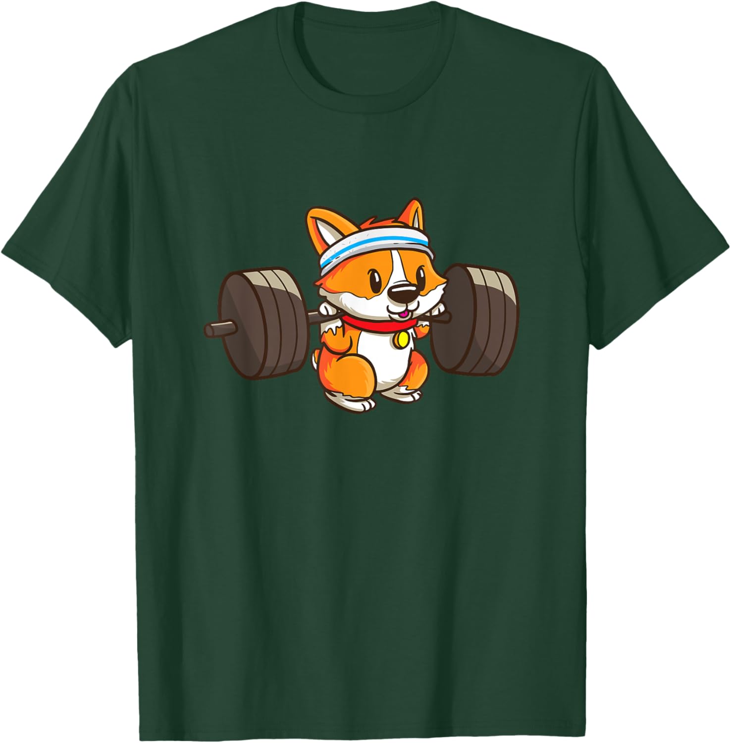 Cute Corgi Weightlifting Dog Lover Girls T-Shirt - T-Shirt | Forest