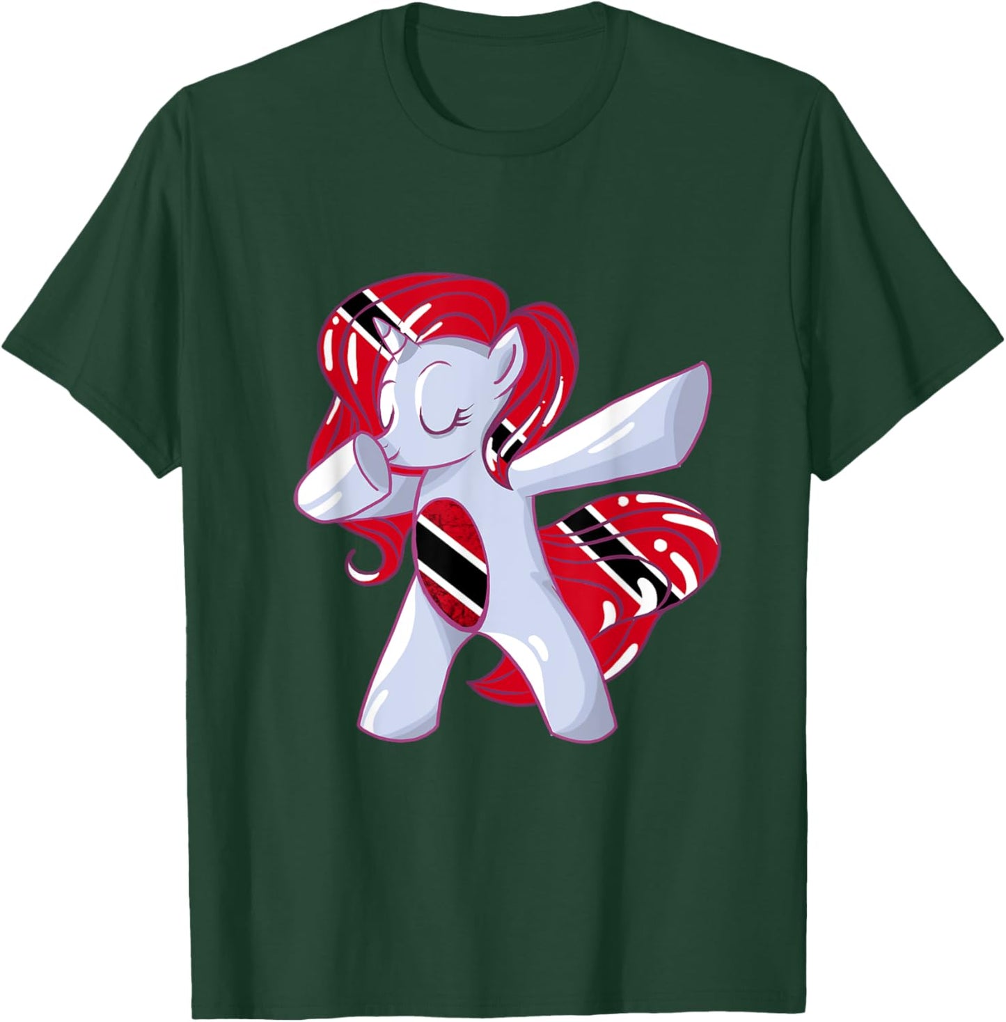 Dabbing Unicorn Trinidadian Flag Trinidad And Tobago T-Shirt - T-Shirt | Forest