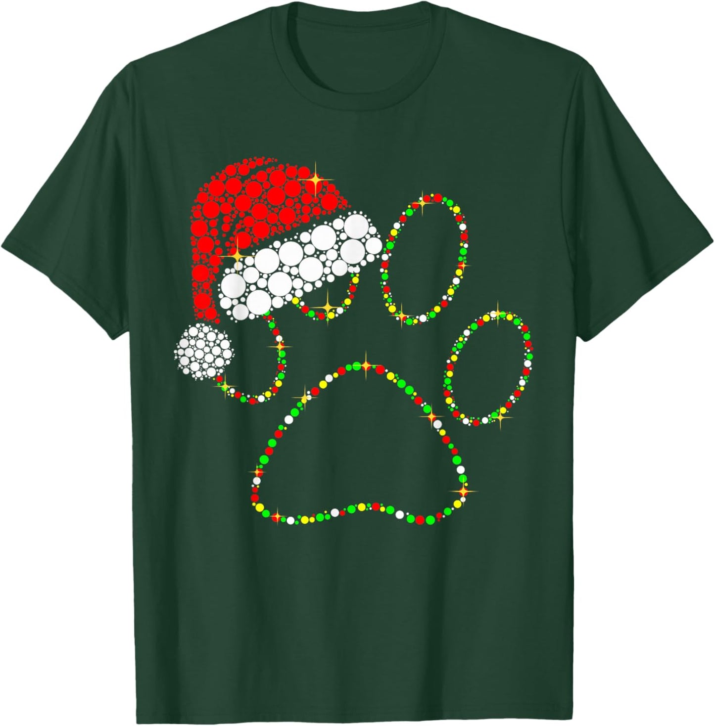 Santa Claus Dog Paw Xmas Decorations Merry Christmas Pajama T-Shirt - T-Shirt | Forest