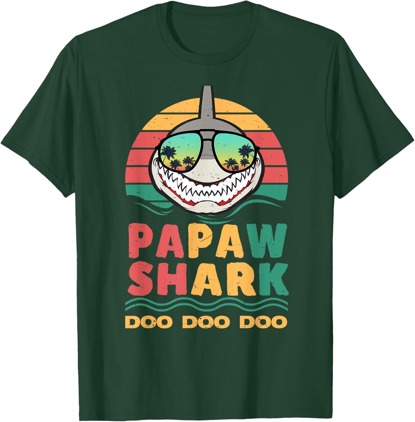 FAMILY 365 Papaw Shark Fathers Day Papa Dad Grandpa Men Gift T-Shirt - T-Shirt | Forest