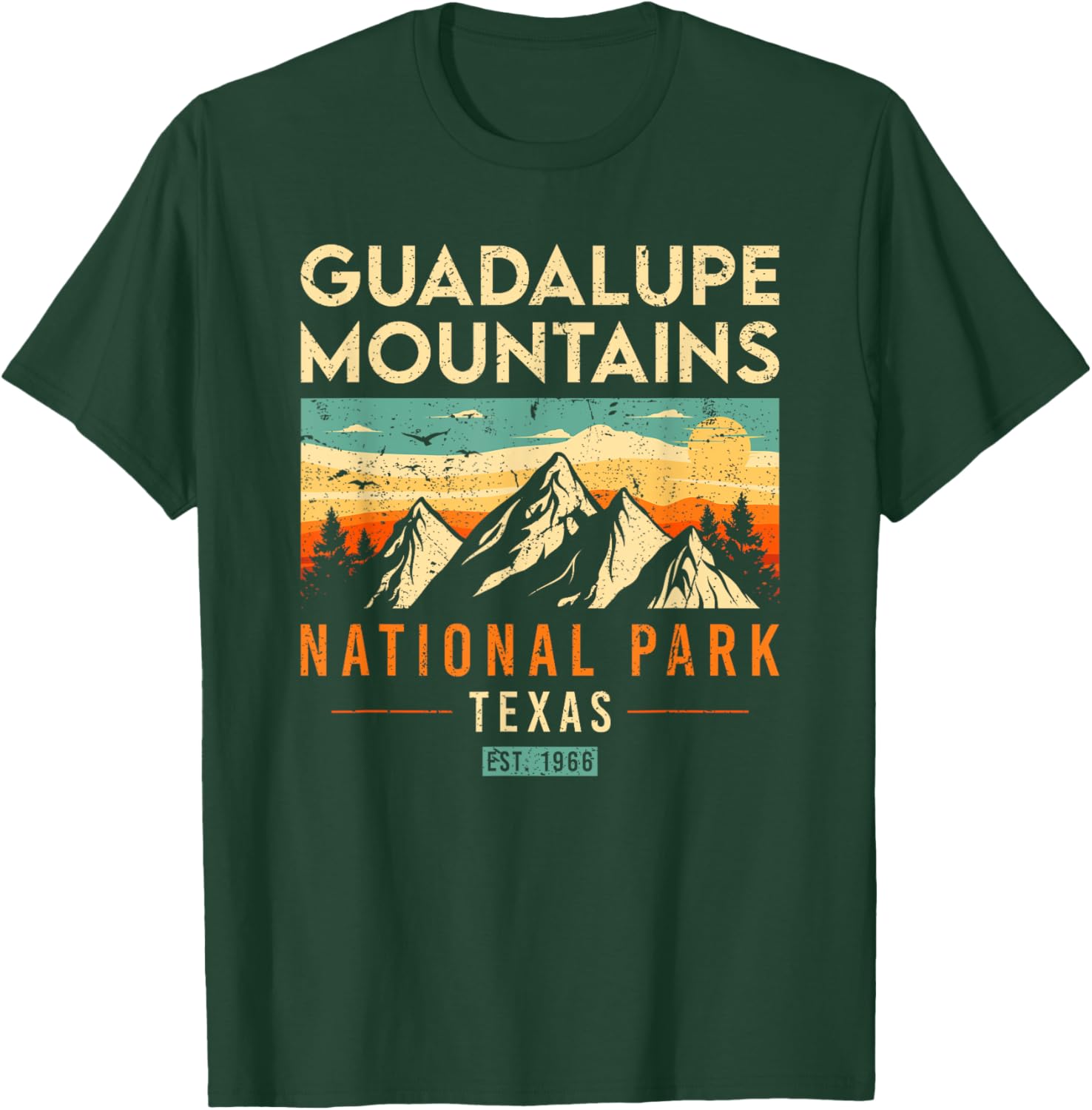 Guadalupe Mountains Est 1966 Texas Retro National Park T-Shirt - T-Shirt | Forest
