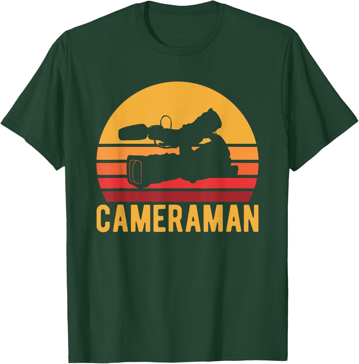 Retro Cameraman Shirt, Video Camera Operator Gift T-Shirt - T-Shirt | Forest