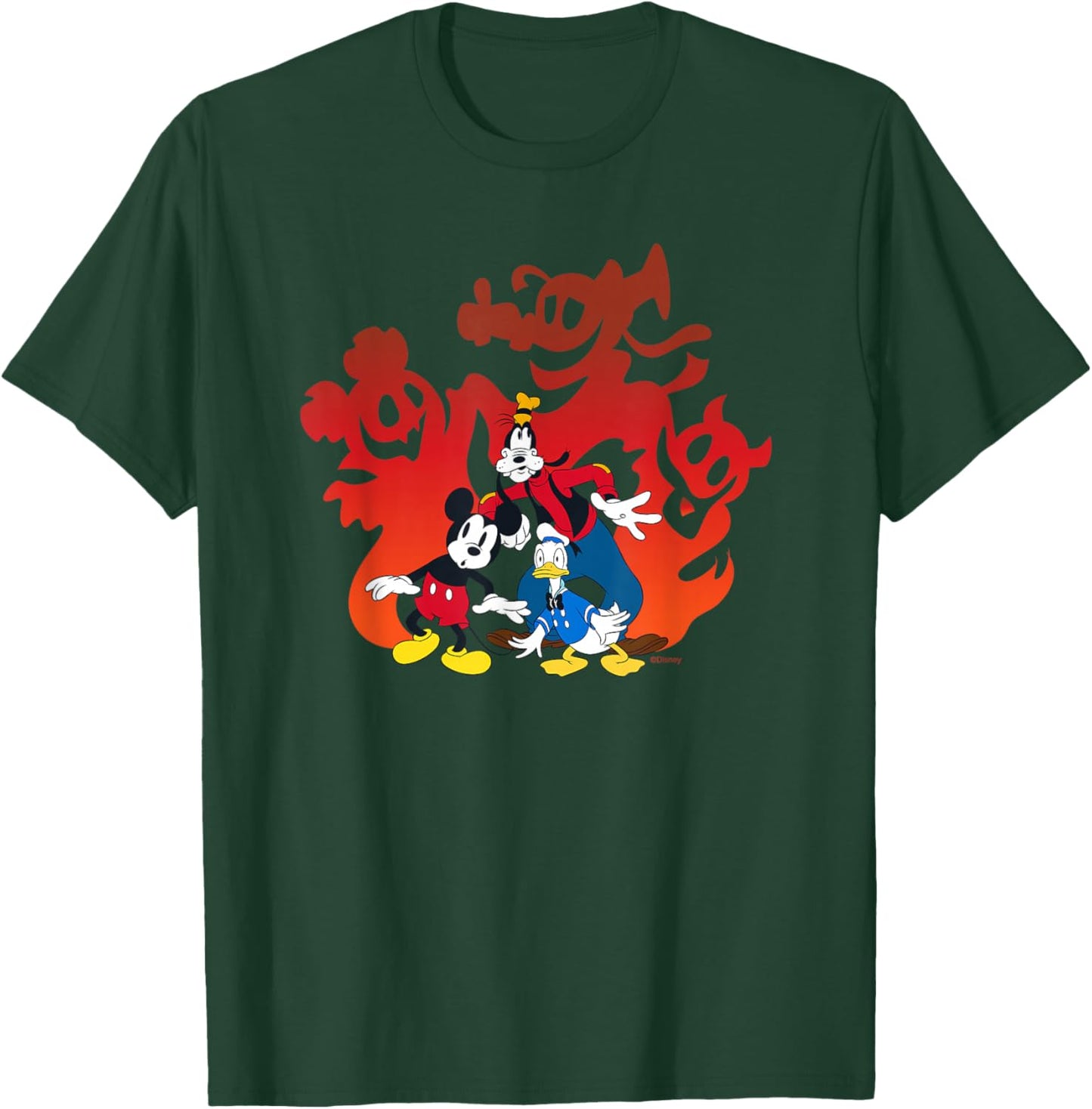 Disney Mickey Mouse Donald Goofy Halloween Scary Shadows T-Shirt - T-Shirt | Forest