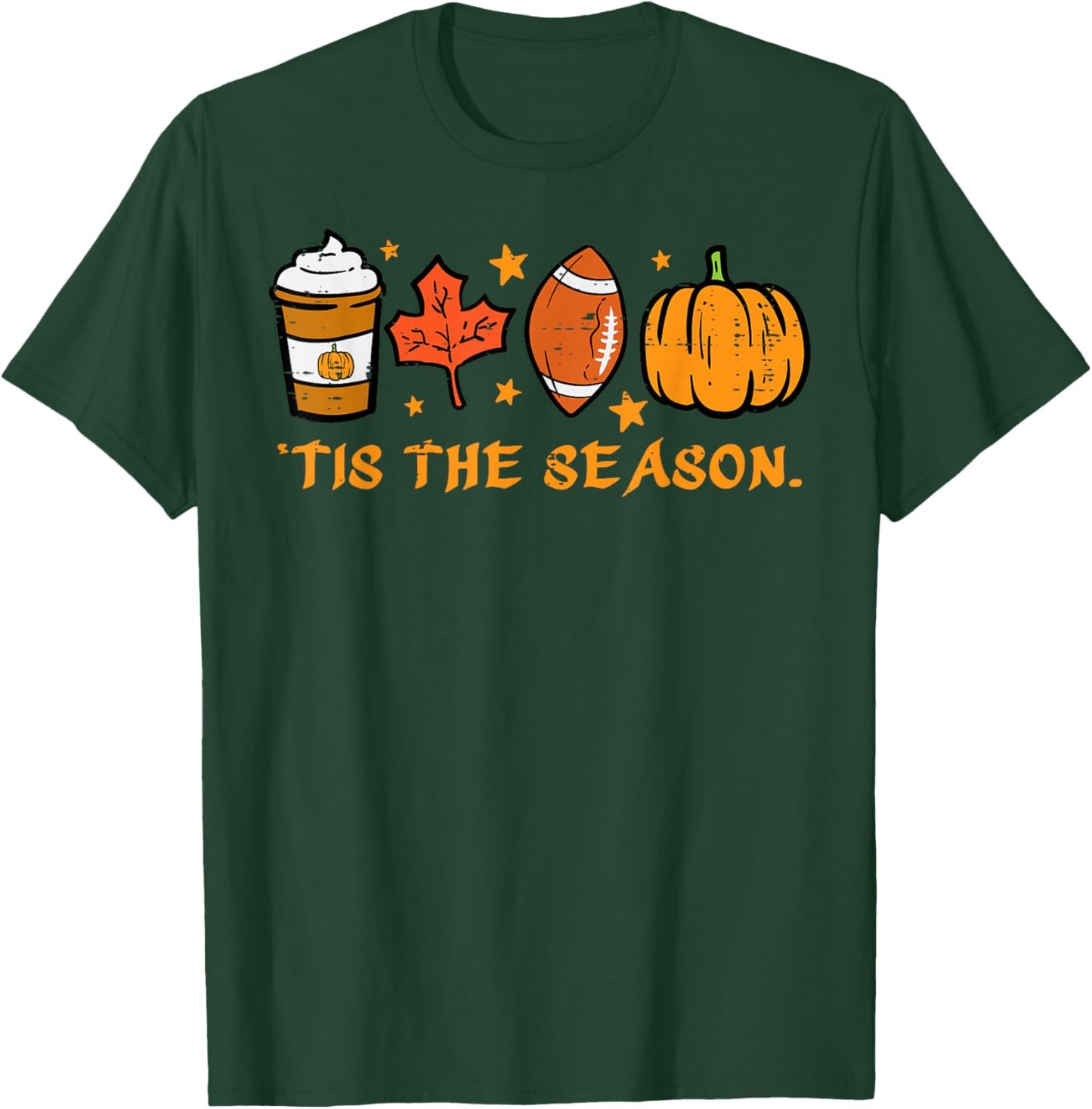 Tis The Season Football Fall Pumpkin Spice Men Women Kids T-Shirt - T-Shirt | Forest
