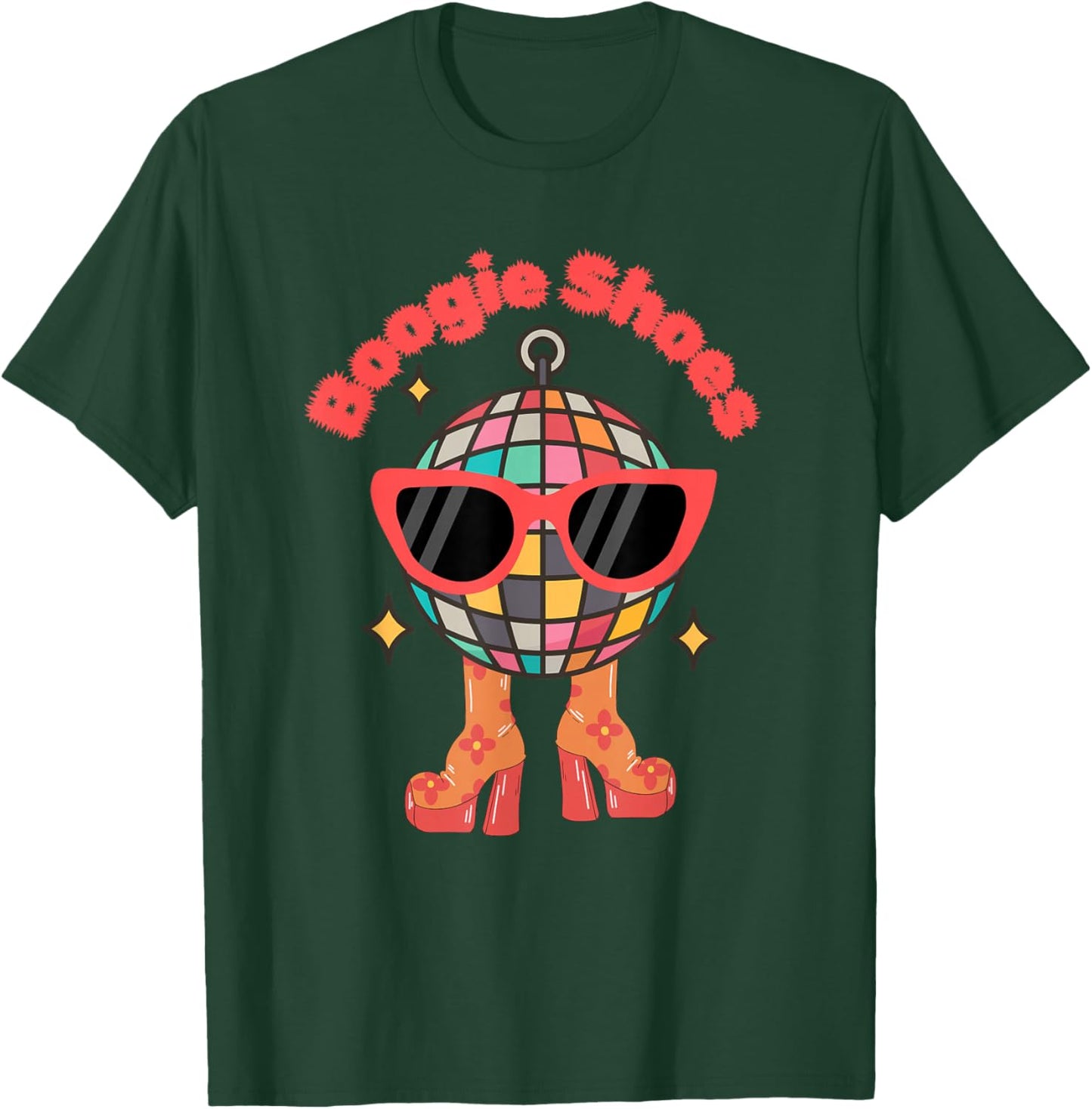 Retro 70s 80s Disco Party Apparel Boogie Shoes Disco Boots T-Shirt - T-Shirt | Forest