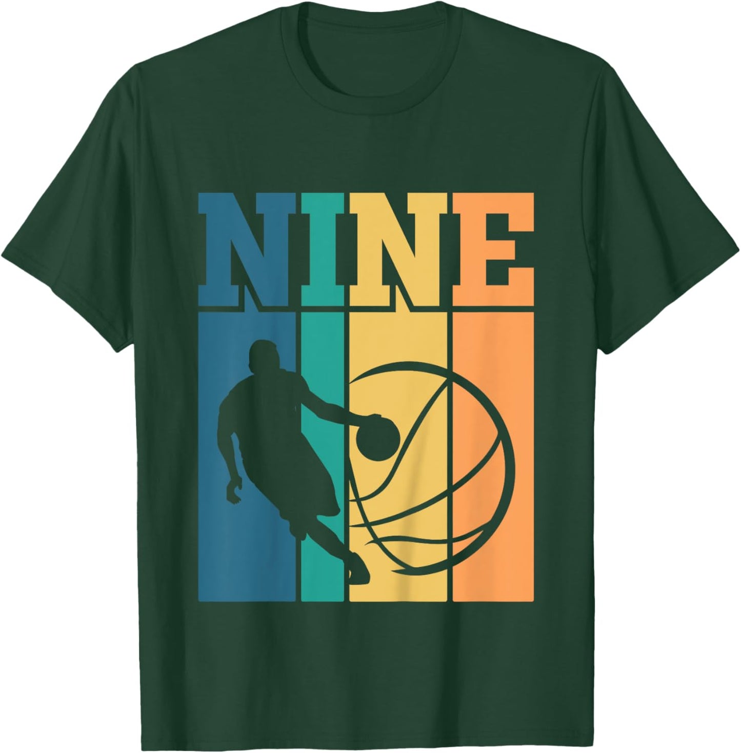 Kids Children's birthday 9 years 9th birthday basketball T-Shirt - T-Shirt | Forest