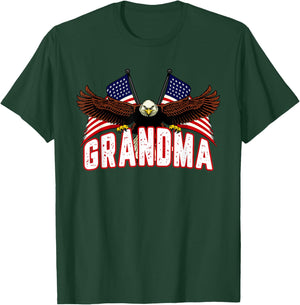 Retro Grandma American Flag Bald Eagle Patriotic 4th of July Men T-Shirt - T-Shirt | Forest