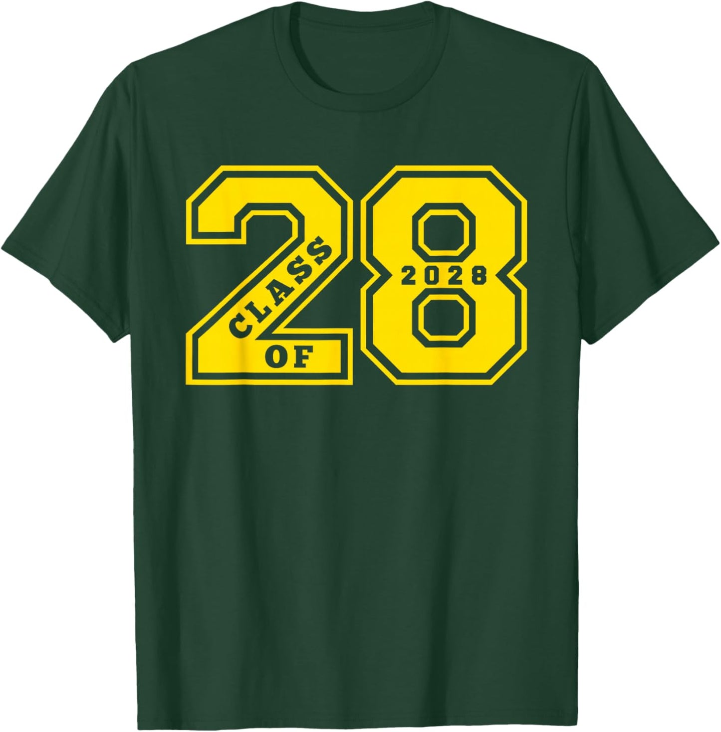 Class of 2028 - Gold Letterman Style Class of 28 Swag Gift 1 T-Shirt - T-Shirt | Forest