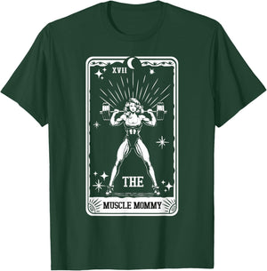 Retro The Muscle Mommy Tarot Card Gym Pump Cover Workout T-Shirt - T-Shirt | Forest