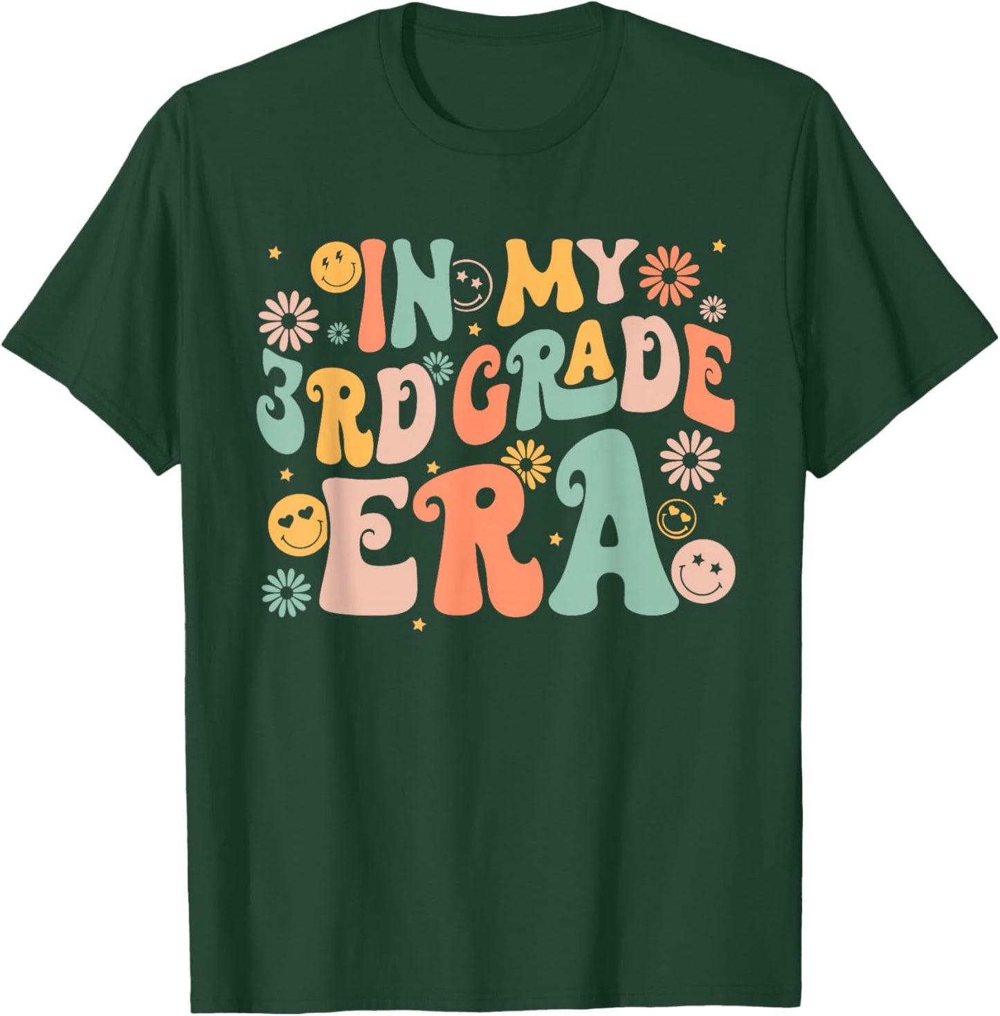In My Third Grade Era Retro 3rd Grade Back to School T-Shirt - T-Shirt | Forest