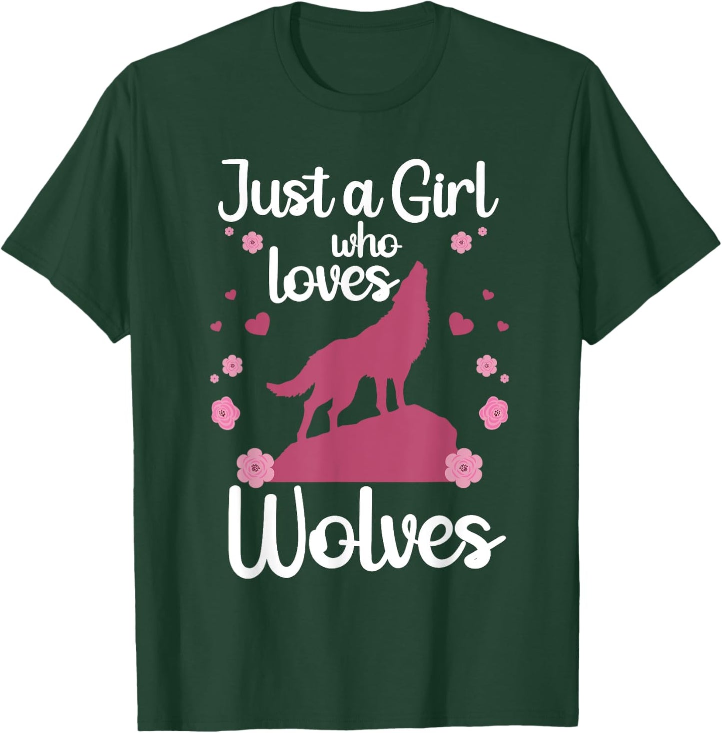 Cool Wolf Girls Howling Wolf Lover Animal Wolves T-Shirt - T-Shirt | Forest