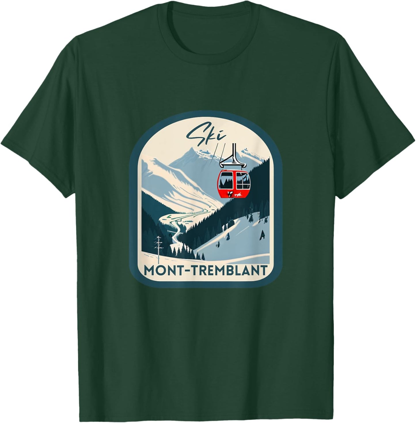 Ski Mont-Tremblant Retro Vintage Style Mont-Tremblant Skiing T-Shirt - T-Shirt | Forest