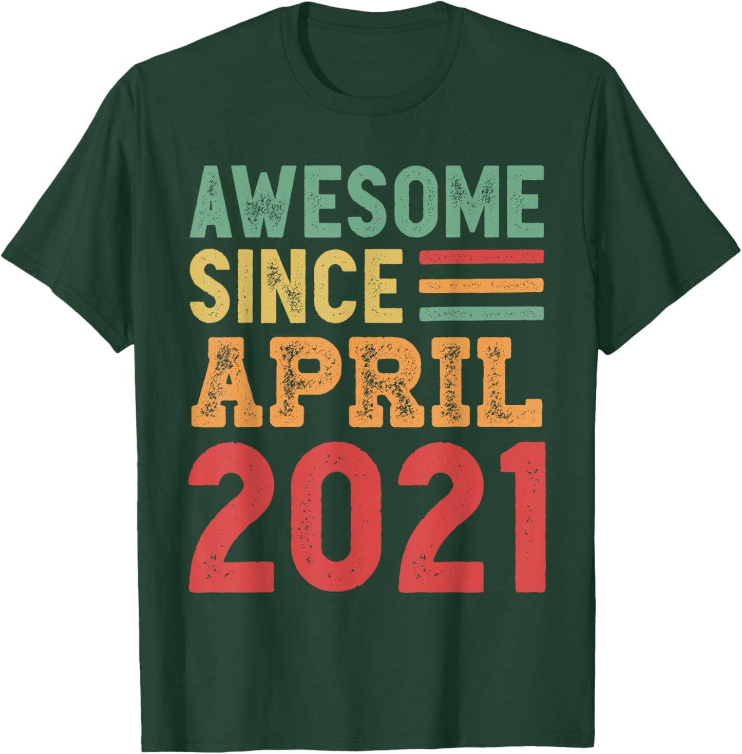 Awesome Since April 2021 4th Birthday Gift T-Shirt - T-Shirt | Forest