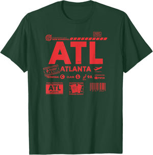 Vintage Atlanta ATL Airport Code Travel Day Retro Travel ATL T-Shirt - T-Shirt | Forest