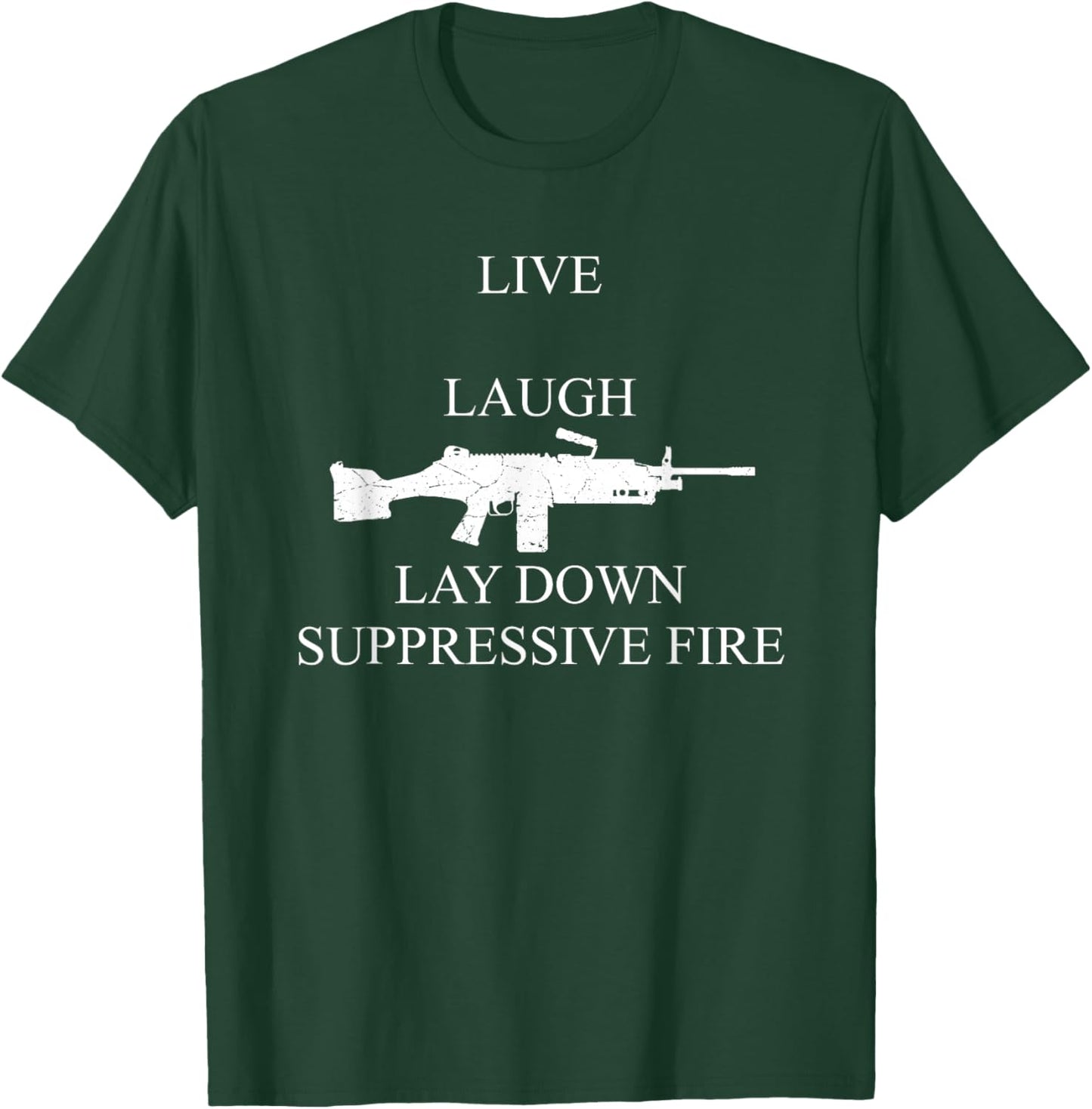 Dinosaurus Rekx M249 Machine Gun Funny Graphic - Men's Adults X-Small Black Short Sleeve Classic Fit Imported T-Shirt - T-Shirt | Forest