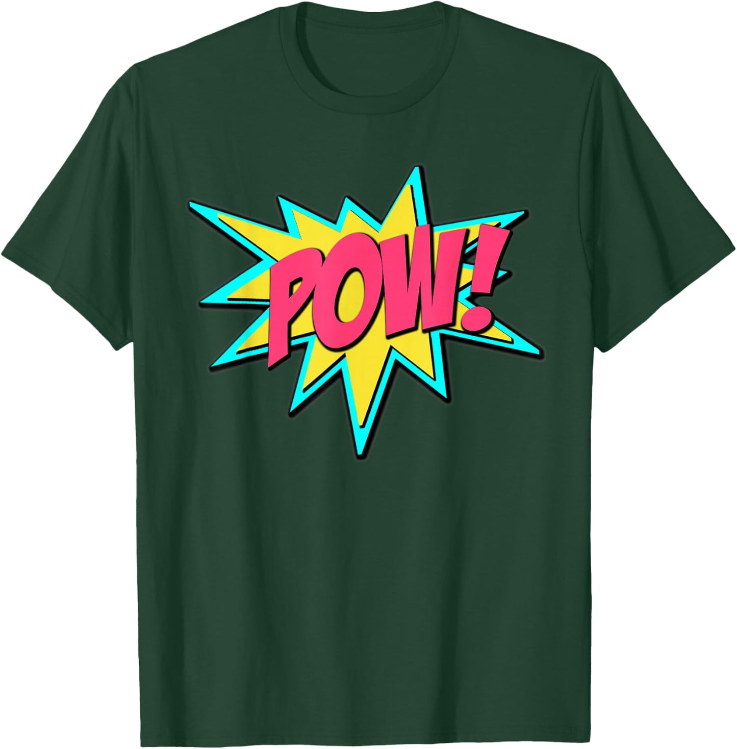 Pow! Retro Comic Book Art Superhero T-Shirt - T-Shirt | Forest