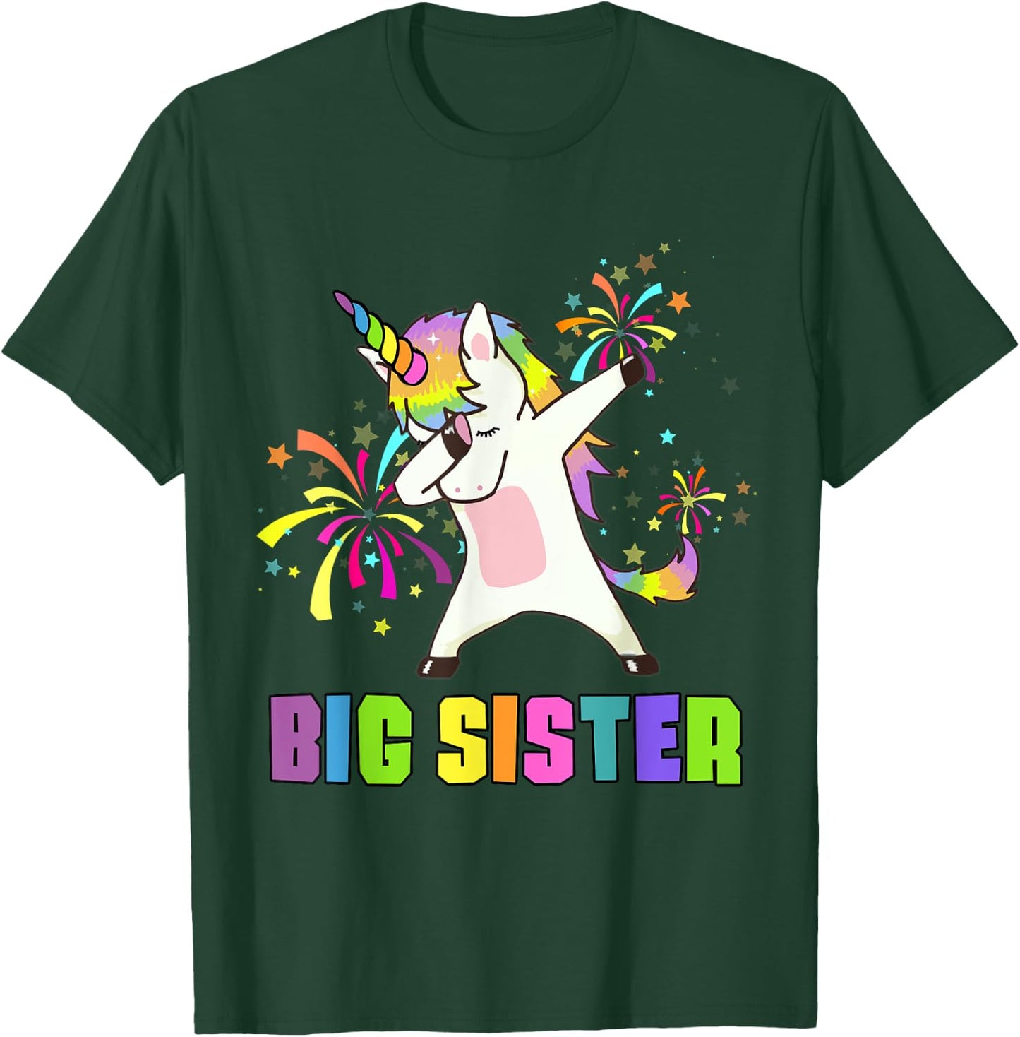 Big Sister Unicorn Dab Dance T-Shirt - T-Shirt | Forest
