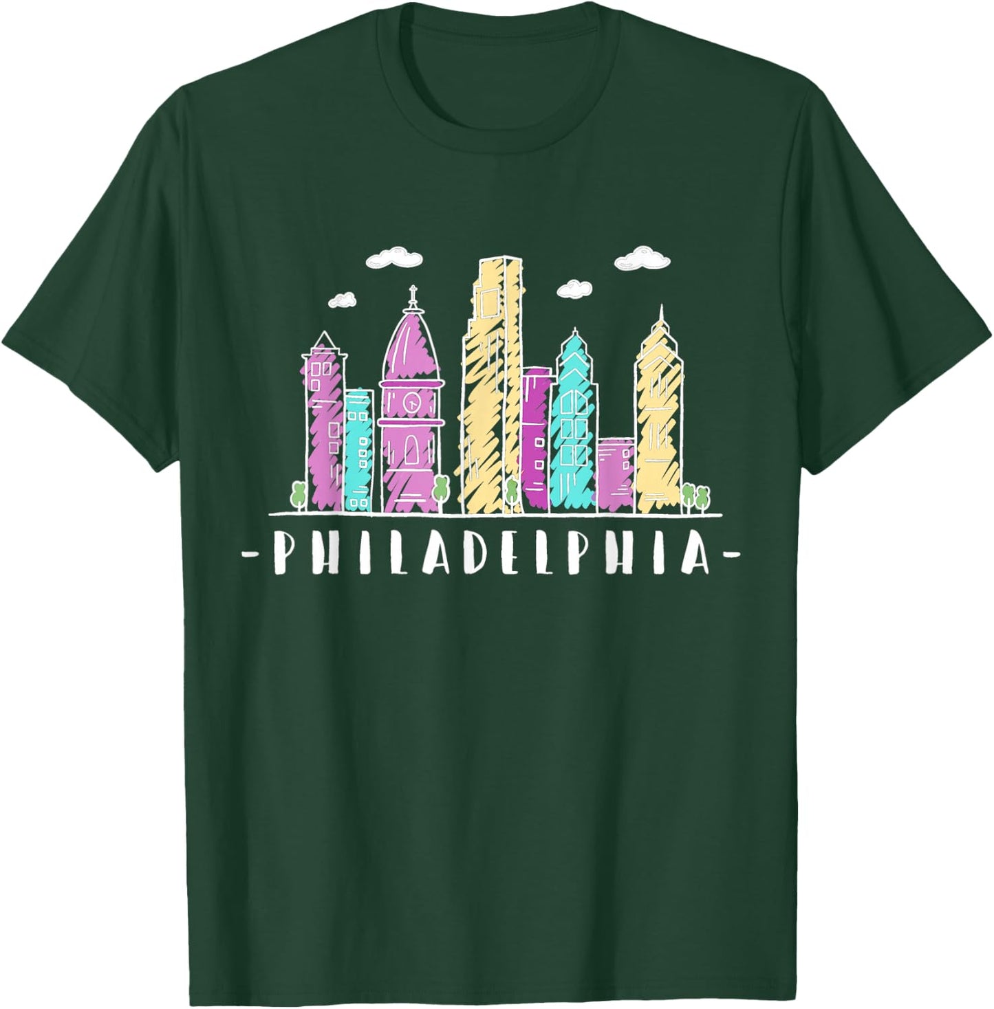 Philadelphia Skyline Pennsylvania Souvenir Gift T-Shirt - T-Shirt | Forest