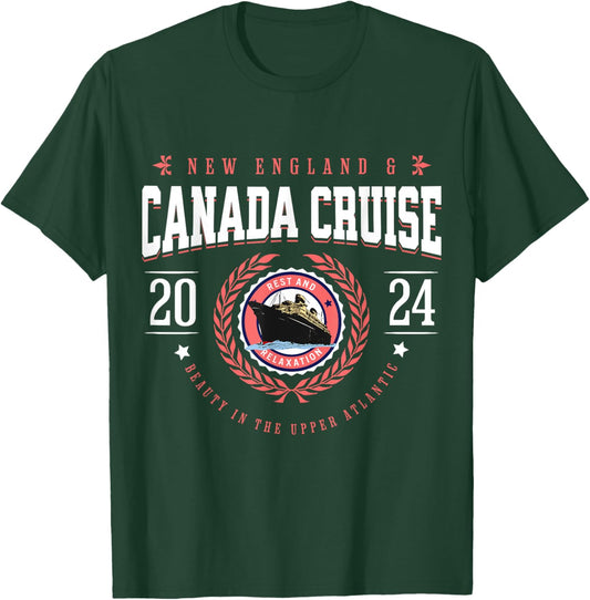 Canada Cruise New England Cruise Vacation Souvenir 2024 T-Shirt - T-Shirt | Forest