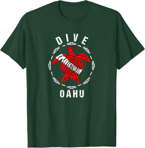 Dive Oahu Vintage Tribal Turtle Gift T-Shirt - T-Shirt | Forest